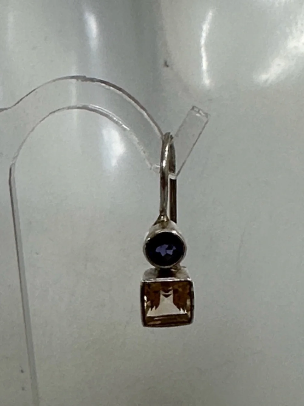 925 Sterling Silver Earrings with amethyst and Citrine Gemstones